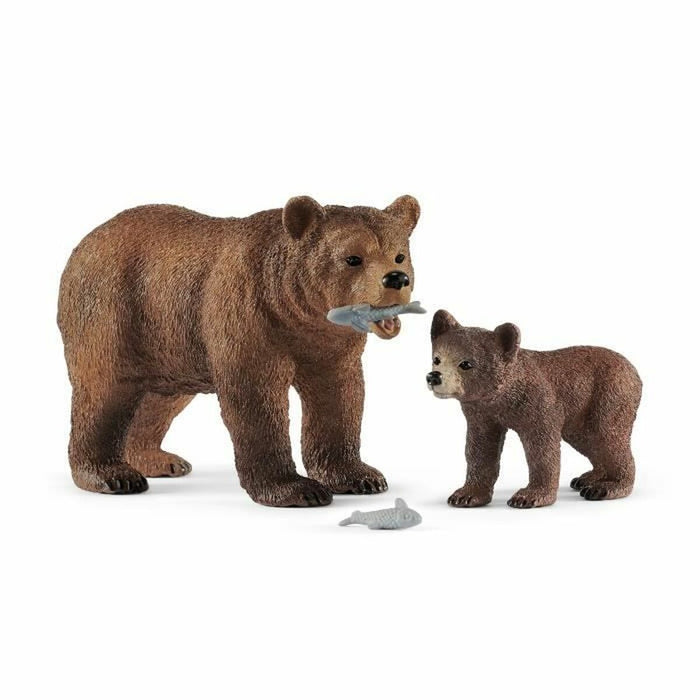 Hahmot Schleich 42473 Maman grizzly avec ourson Muovinen