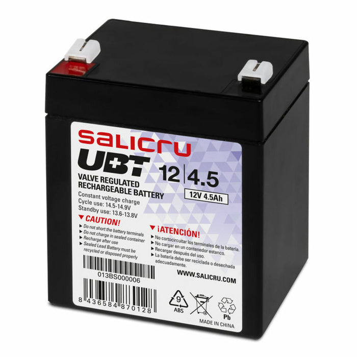 Akkua varten Keskeytymätön Virtalähdejärjestelmä Järjestelmä UPS Salicru UBT 12/4,5 VRLA 4.5 Ah 12V