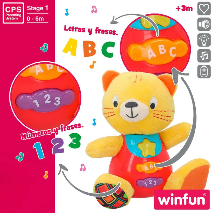 Pehmolelu äänellä Winfun Kissa 16 x 17,5 x 10,5 cm (6 osaa)