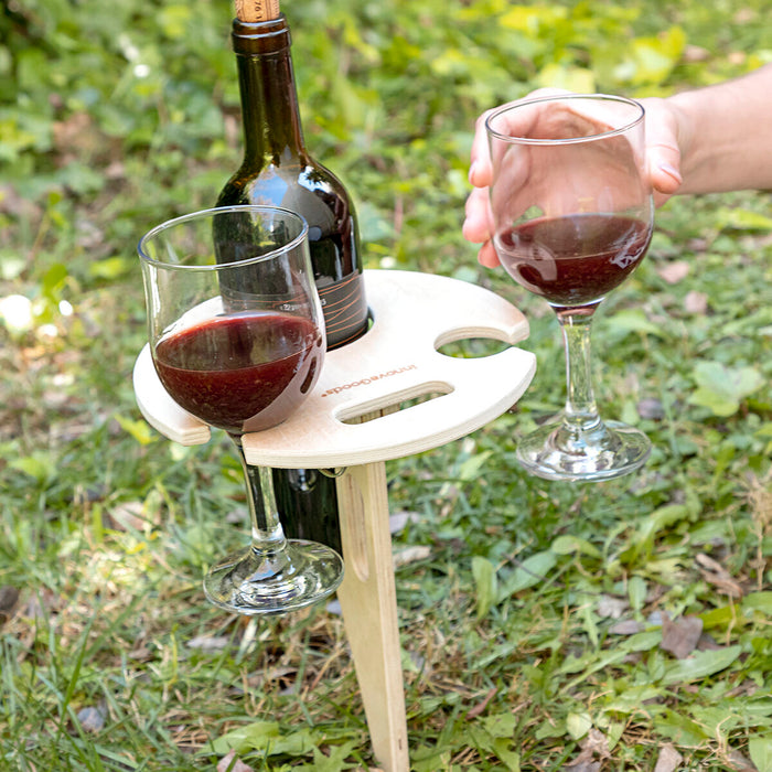 Taitettava ja kannettava viinipöytä ulkokäyttöön Winnek InnovaGoods