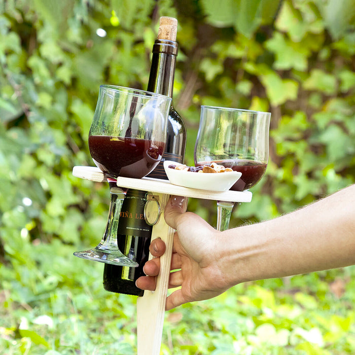 Taitettava ja kannettava viinipöytä ulkokäyttöön Winnek InnovaGoods